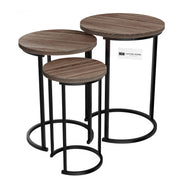 Nesting Tables - Set of 3 Round Side Tables for Living Room, Bedroom
