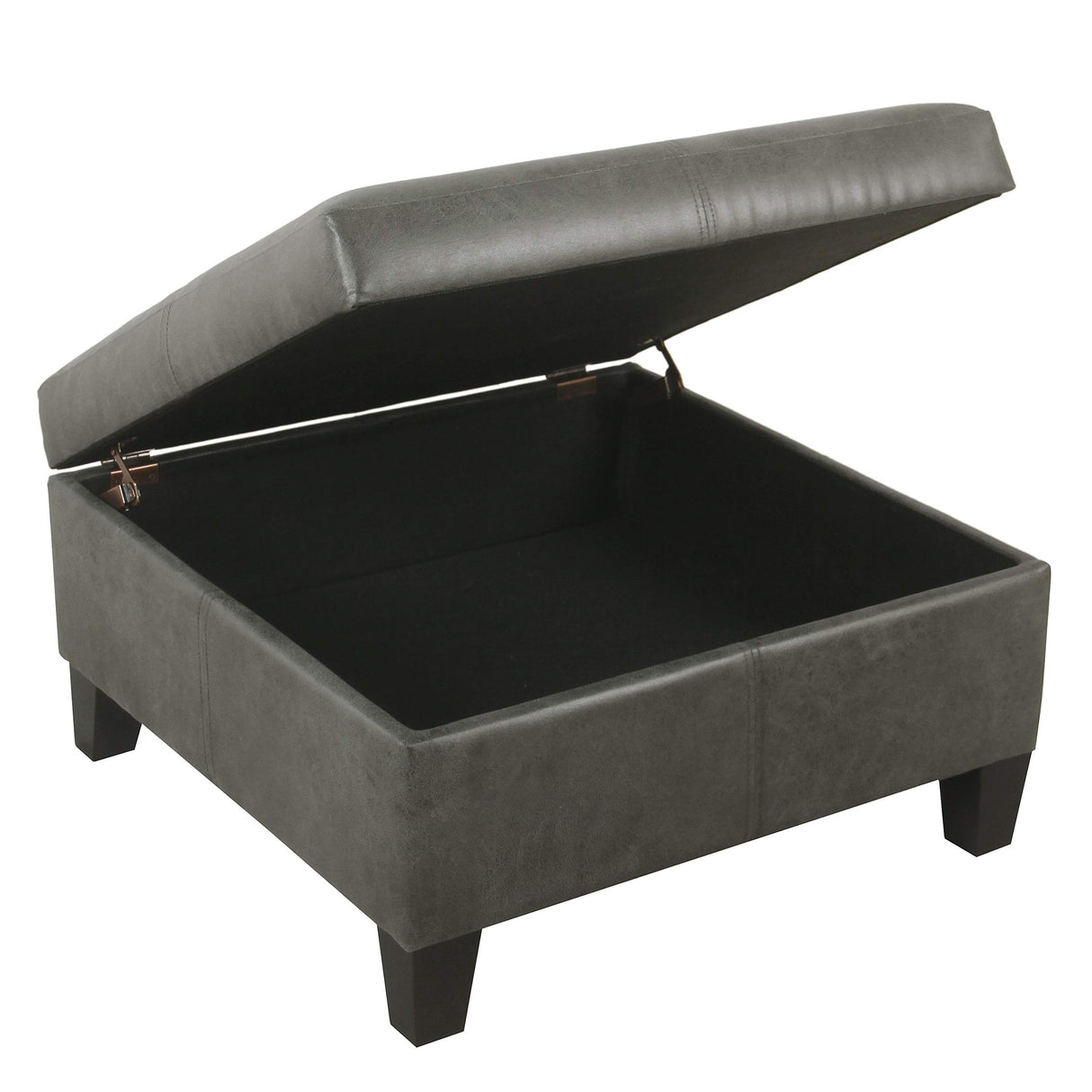 Home Decor |K2380-E903| Luxury Large Faux Leather Square Storage Ottoman