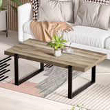 Tables for Living Room - 47 Inches Modern Coffee Table Rectangle Wooden Coffee Tables