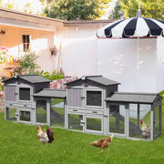 Large Metal Chicken-Coop with Waterproof and Anti-UV Cover, Chicken
