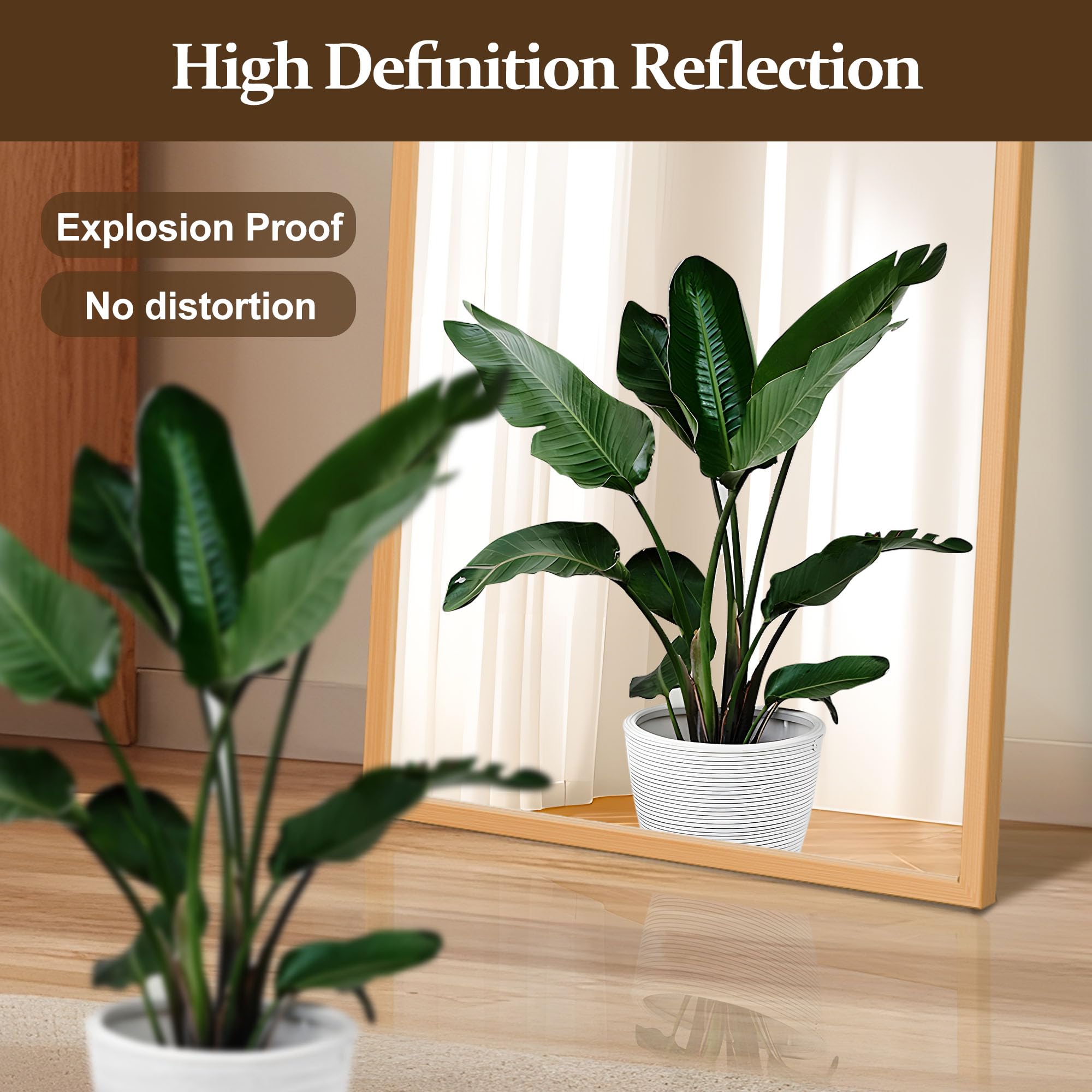 Arched Full Length Mirror with Stand 57x20 - Gold Aluminum Frame