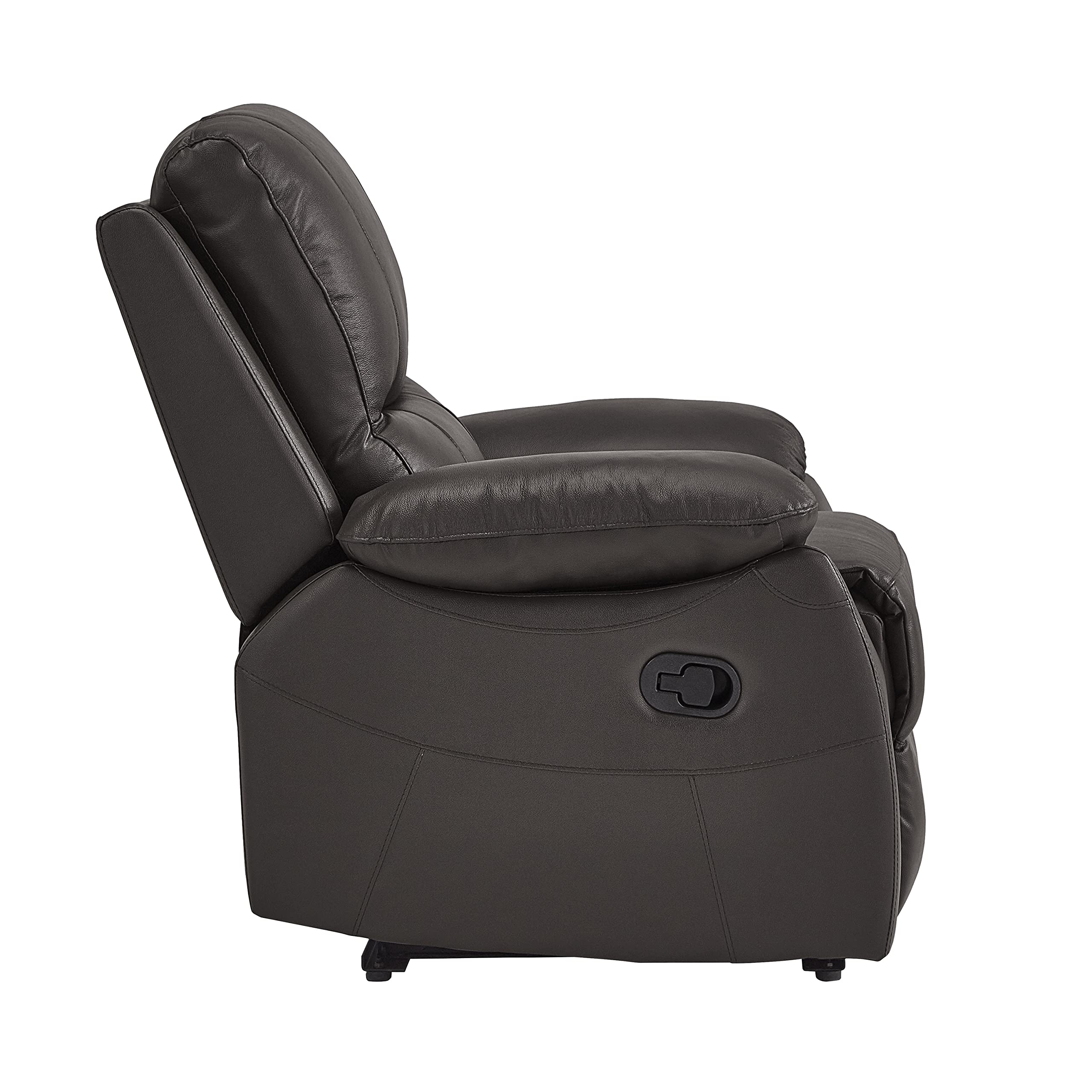 FlexEase Faux Leather Recliner – Pillow Top Arms & 3-Position Manual Recline