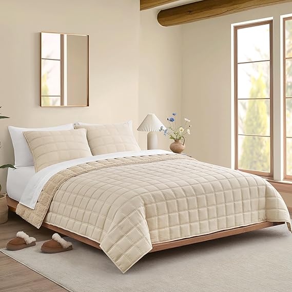 Gizelle King Quilt Set with 2 Pillow Shams - Lightweight All Season Bedding