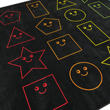 Educational Smiley Face Classroom Rug - 7.6x12 FT Nylon Area Rug for Kids