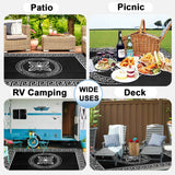 Outdoor Reversible Rugs for Patio 9x12 ft - Plastic Area Rug, Stain & UV Resistant Portable