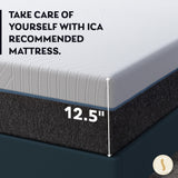 Myth Queen Memory Foam Hybrid Mattress 12.5 Inch, Gel Cooling Mattress Bed in a Box