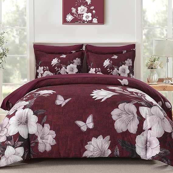 7-Piece King Comforter Set - Sage Green Floral