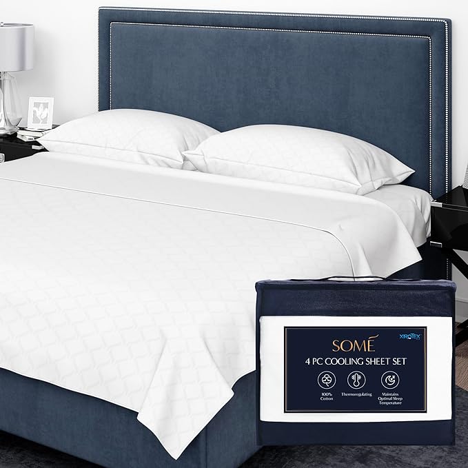 Cooling Sheets for Ultimate Temperature Control, King Size 4 Pc Sheet Set - Made from