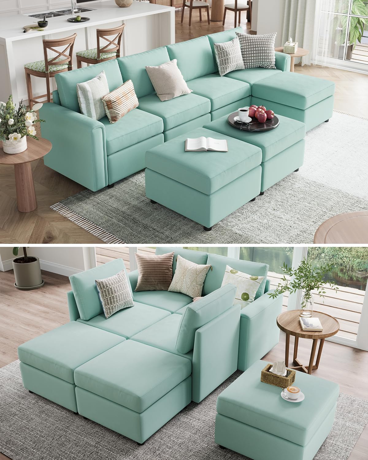 odular Sectional Sofa, Convertible U Shaped Sofa Couch with Storage