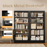 5-Tier Bookcase with Adjustable Storage Shelves, Metal Bookshelf