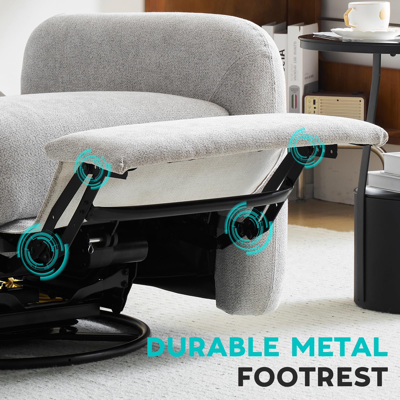 VivaRest Swivel Rocker Recliner with USB-C & Wing Back Support