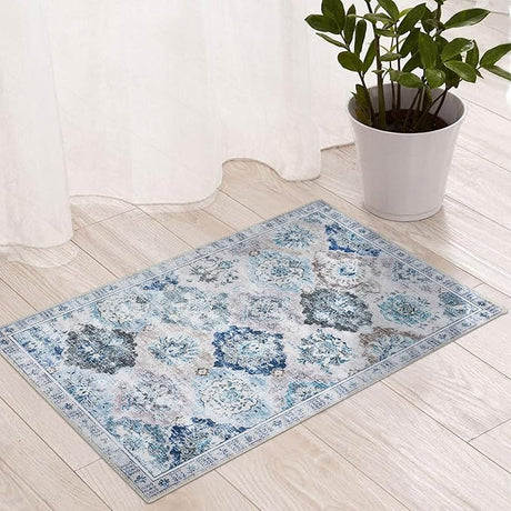 Camilla Boho Area Rug, 5'×7' Washable Oriental Accent Rug, Non-Slip Traditional Floral