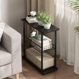 Side Table, 3-Tier End Table, Narrow Sofa Table Bedside Table, Small Nightstand