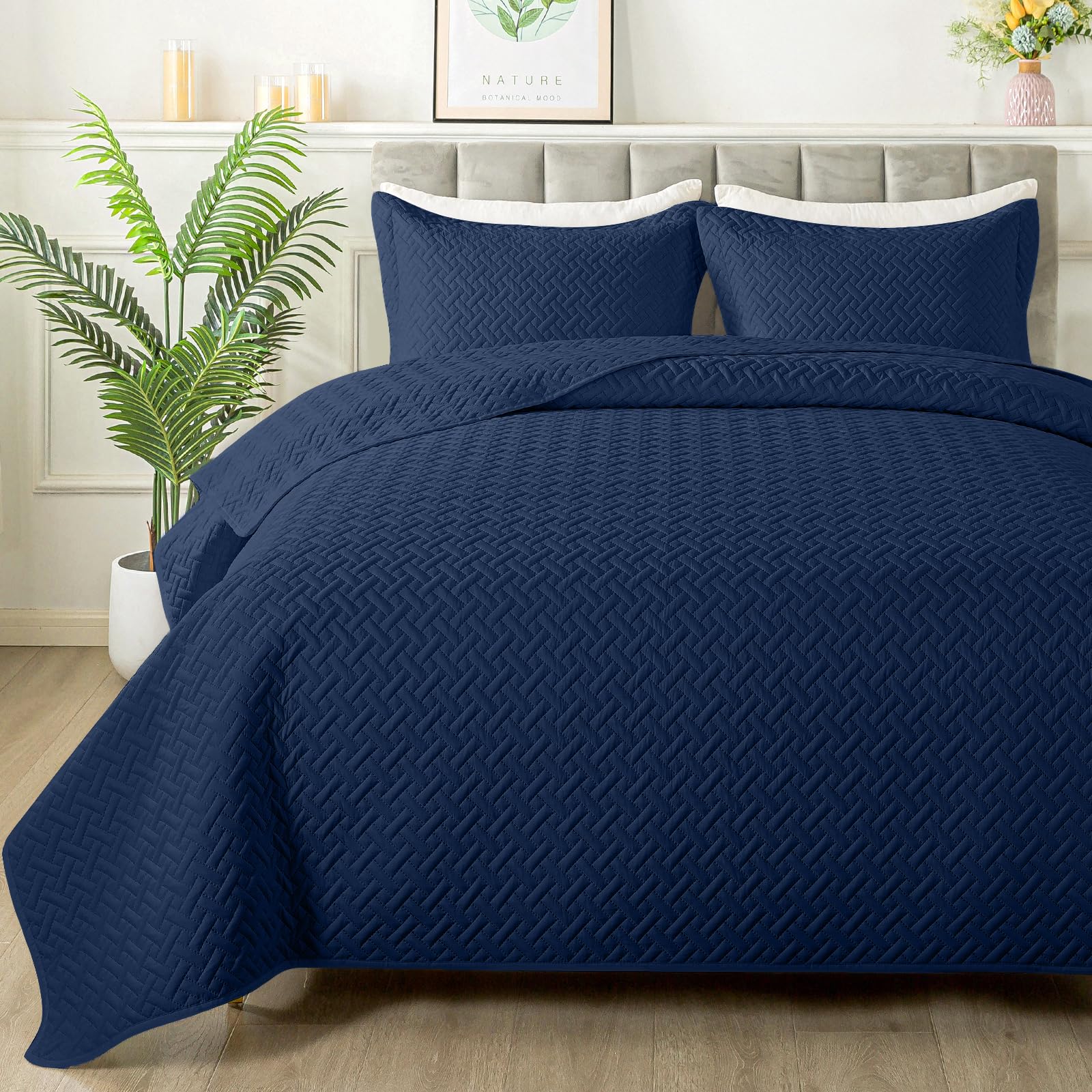 Quilt Set King Size - Soft Lightweight Quilts Summer Quilted Bedspreads