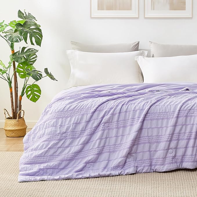 Sustainable Cotton Filled Medium Warmth Breathable Hypoallergenic Comforter, White, Full/Queen