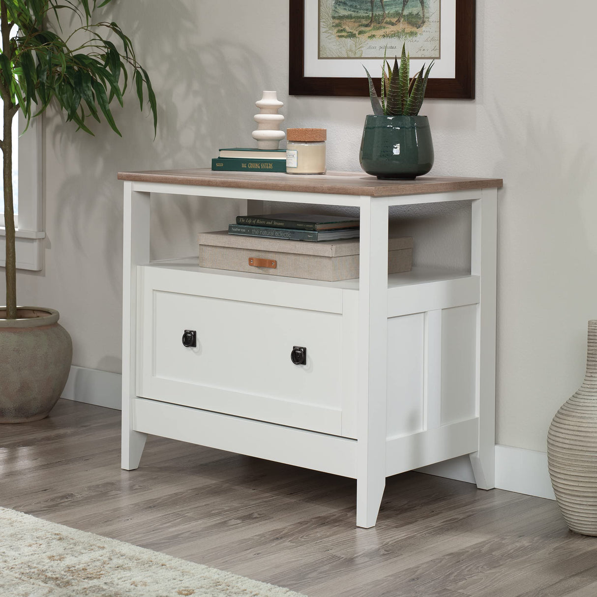 August Hill Lateral File, L: 19.53" x W: 32.28" x H: 29.25", Soft White Finish