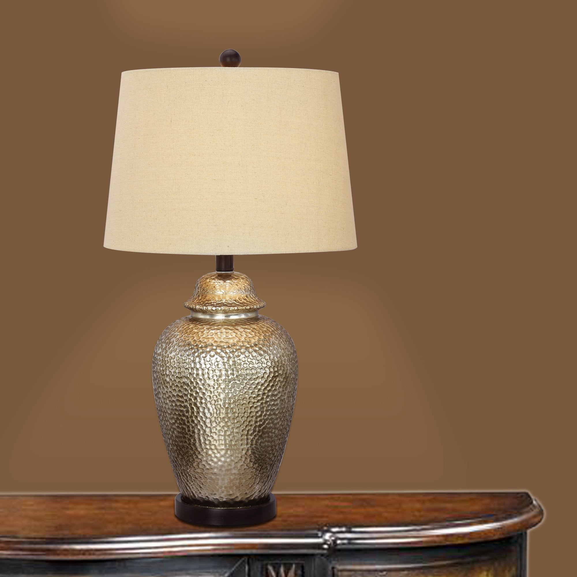 W-5123 Metal Table Lamp, 27.5", Oil Rubbed Bronze/Antique Brown Mercury