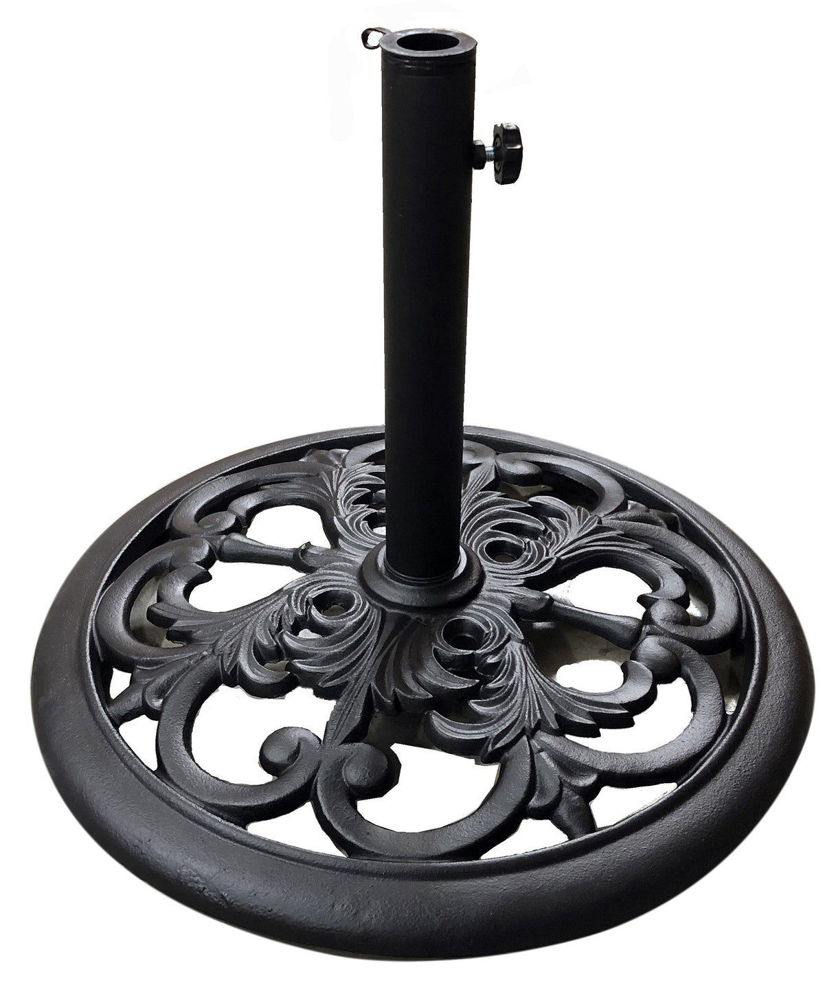 30 Pound Black Powder Coated Cast Iron Umbrella Stand