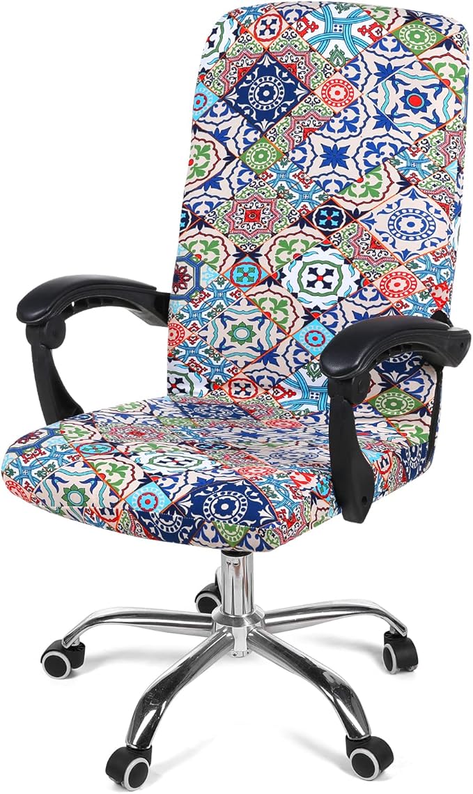 Stretch Printed Computer Office Chair Covers, Soft Fit Universal Desk Rotating Chair