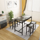 5 Pcs Dining Table Set, Modern Bar Table Set with 4 Chair, Home Kitchen Breakfast