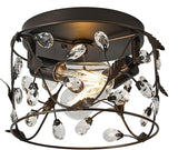 Vintage Crystal Ceiling Light Fixture - 4-Light Black Flush Mount