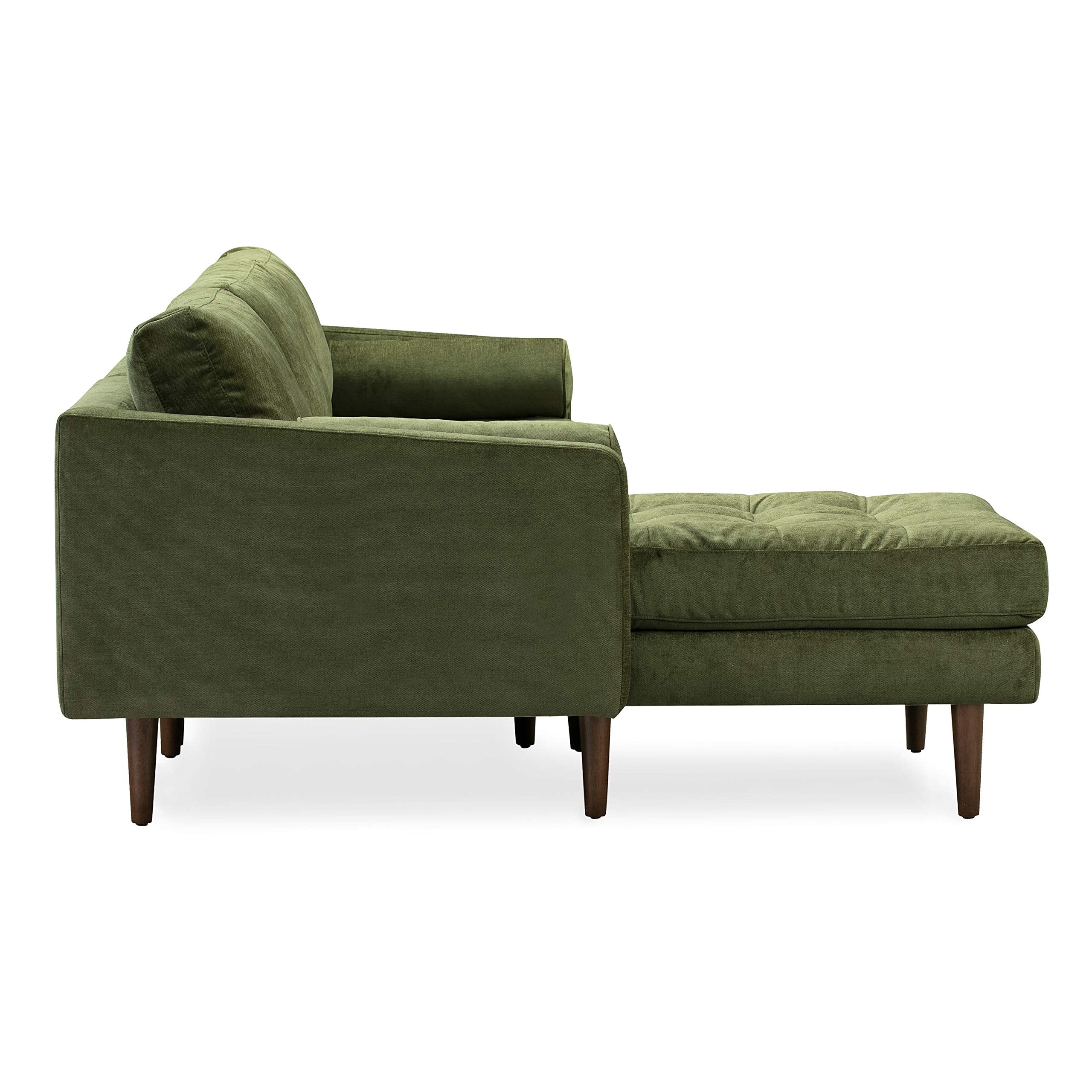 Napa Left-Facing Sectional Sofa, Distressed Green Velvet