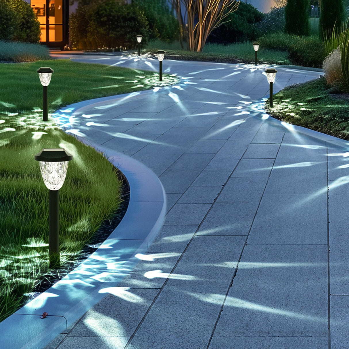 I 16 Pack Solar Outdoor Lights, Bright Solar Pathway Lights with Great Pattern