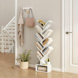 Tree Bookshelf with Drawer, 9 Tier Tree Bookcase, Wooden Bookshelves Storage Rack