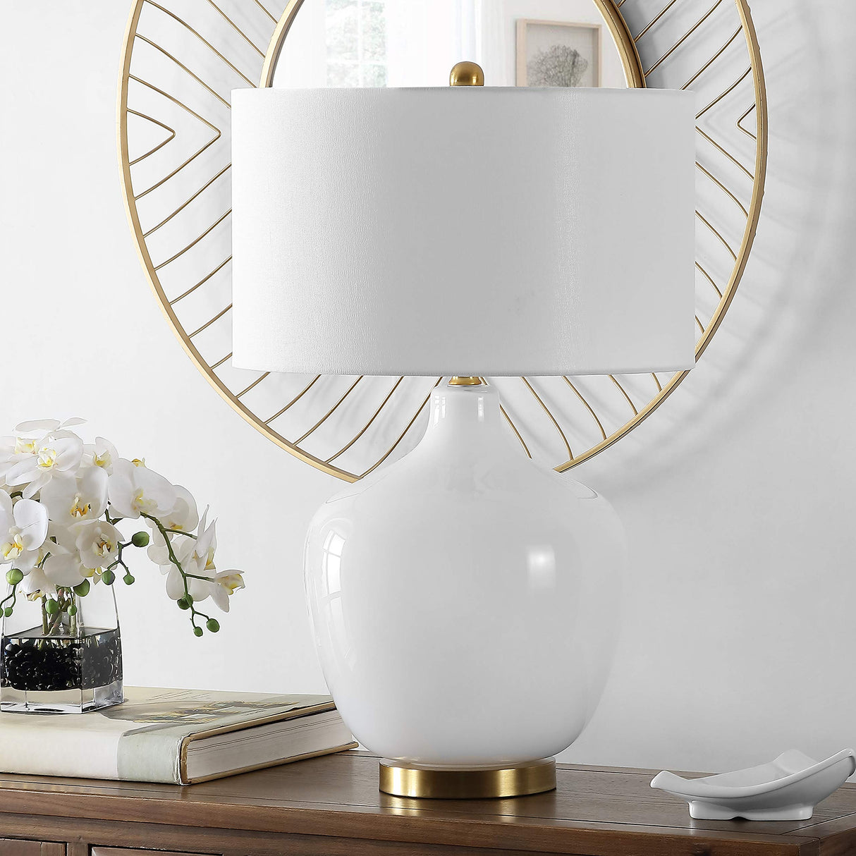 Lighting Collection Eugenie Modern Contemporary Antique White Glass Gourd 27