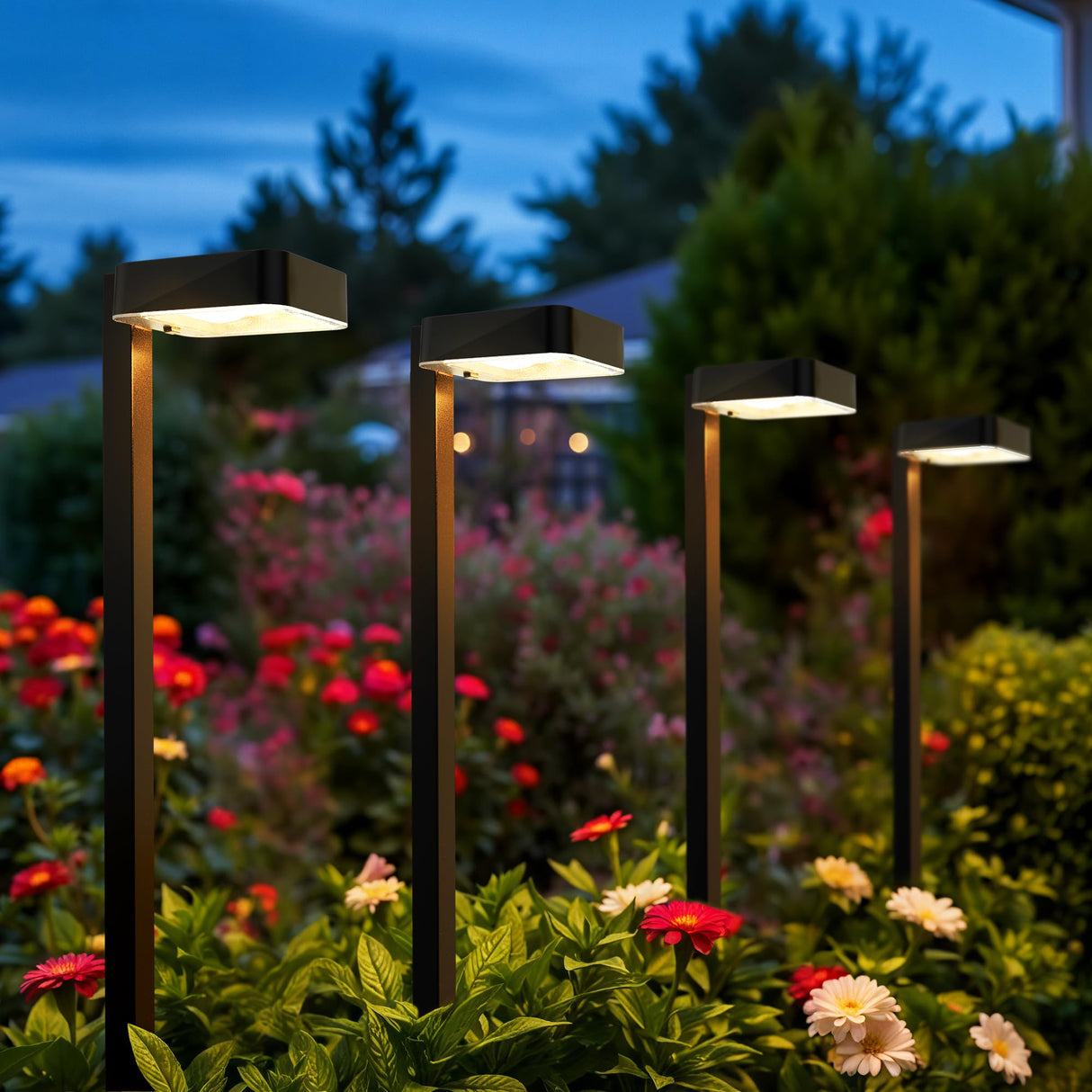 Solar Pathway Lights Outdoor,6 Pack Bright Modern Solar Lights Waterproof