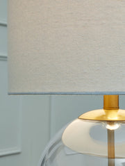 Samder Contemporary 20.75" Glass Table Lamp, White