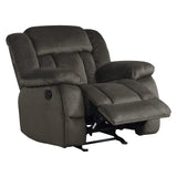 9636-1 Laurelton Textured Plush Microfiber Glider Recliner Chair, Chocolate Brown