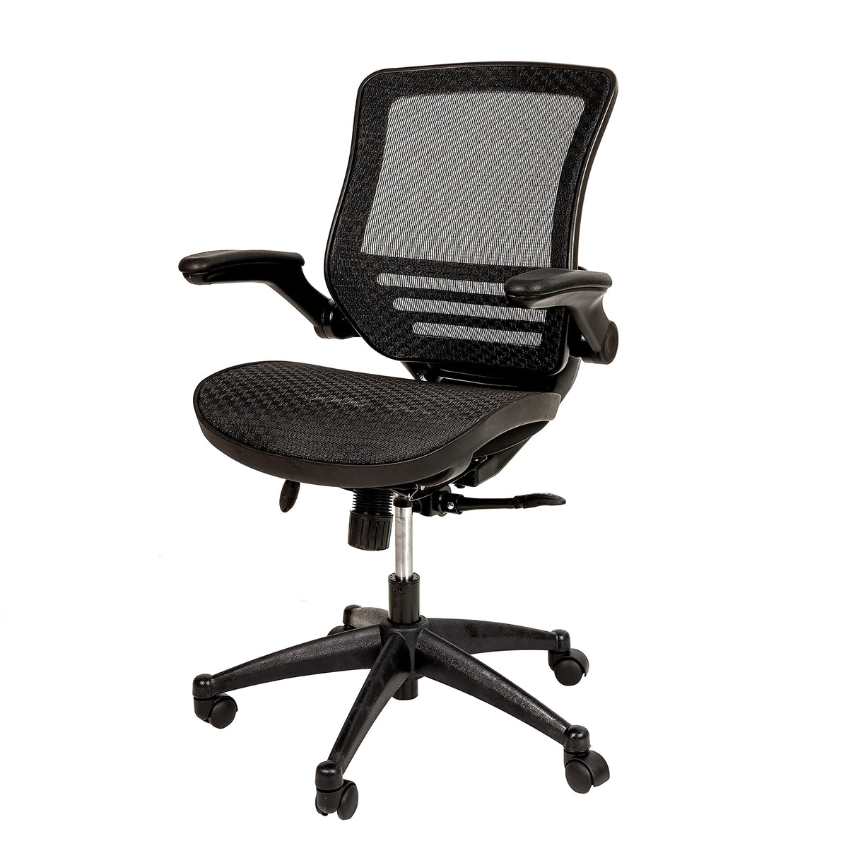 Warfield Mid-Back Transparent Black Mesh Executive Swivel Office Chair with Black Frame