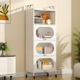 Kitchen Pantry Storage Cabinet with 4 Flip-up PC Doors, Bathroom Storage Cabinet