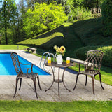 3 Piece Patio Bistro Set,Cast Aluminum Bistro Table and Chairs Set,Bistro Set