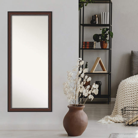 Amanti Art Wall Mirror Full Length Mirror (64.5 x 28.5 in.) Full Body Mirror, Harvard Walnut Floor Mirror Full Length Mirror for Bedroom or Living Room Decor, Brown Mirror, Traditional Mirror