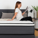 Queen Mattress, 12 Inch Pillow Top Hybrid Mattress in a Box Medium Firm Fiberglass-Free