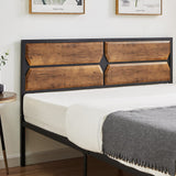 Full Size Platform Bed Frame with Wood Headboard/Mattress Foundation/