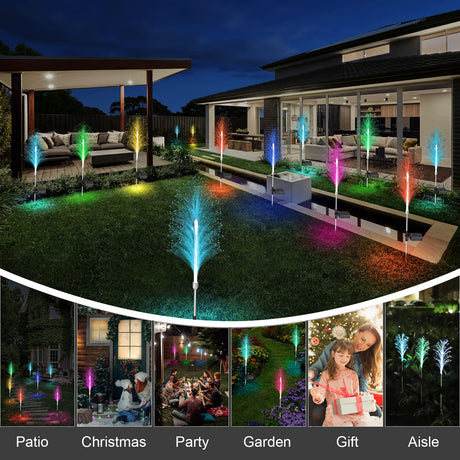 Solar Garden Lights Waterproof Yard Decorative 3 PCS, Solar Flower Lights