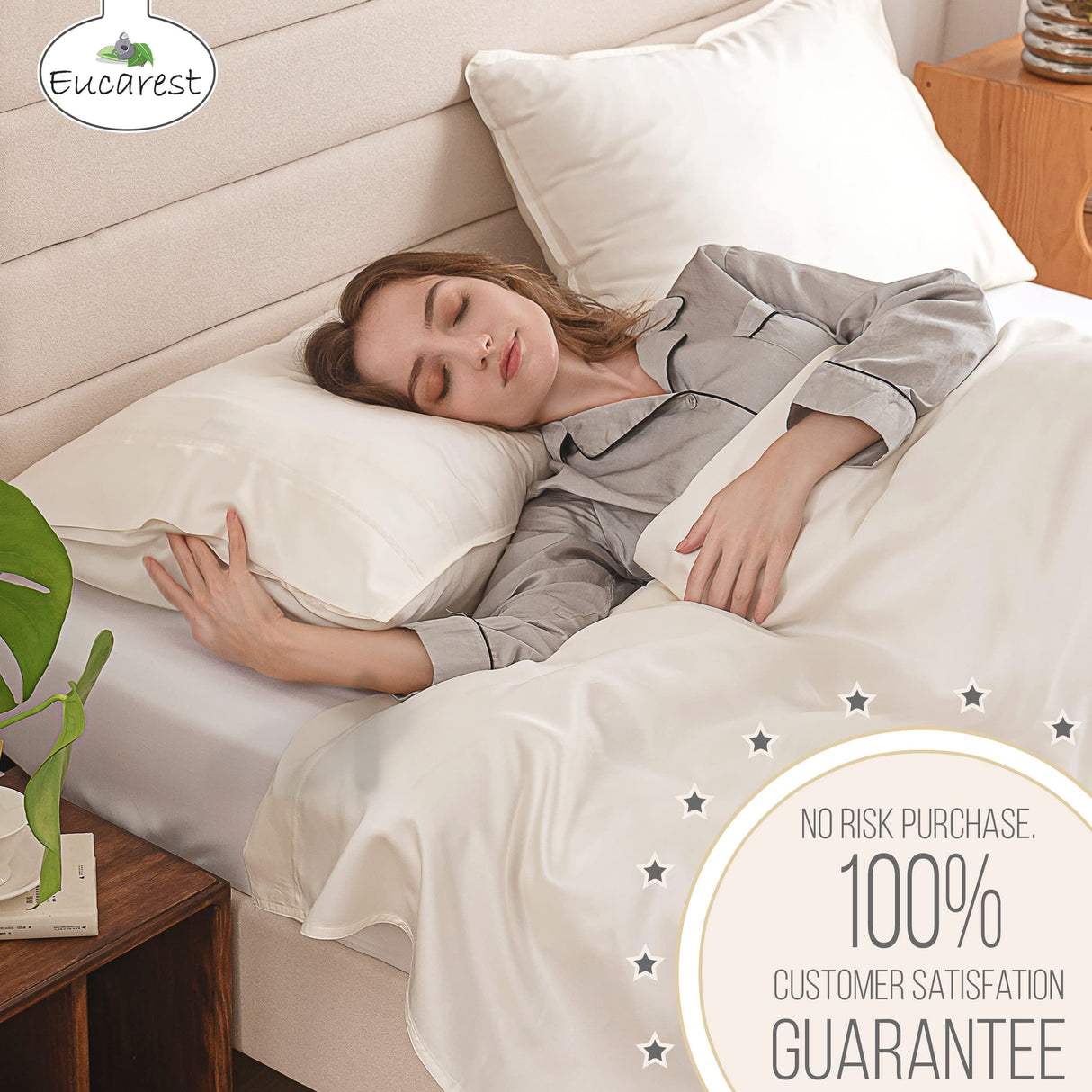 Lyocell Bed Sheets, Hypoallergenic 100% Organic Tencel, Thermal Regulating and Moisture