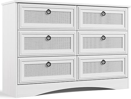 Modern 6 Drawer Dresser, Dressers for Bedroom, Chest of Drawers