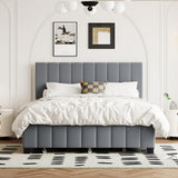 Size Upholstered Bed Frame with 2 Drawers & 1 Twin XL Trundle, Velvet Platform Storage