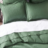 Quilt King Size Bedding Set-Olive Green Embossed, Bedspreads-Lightweight Summer Soft