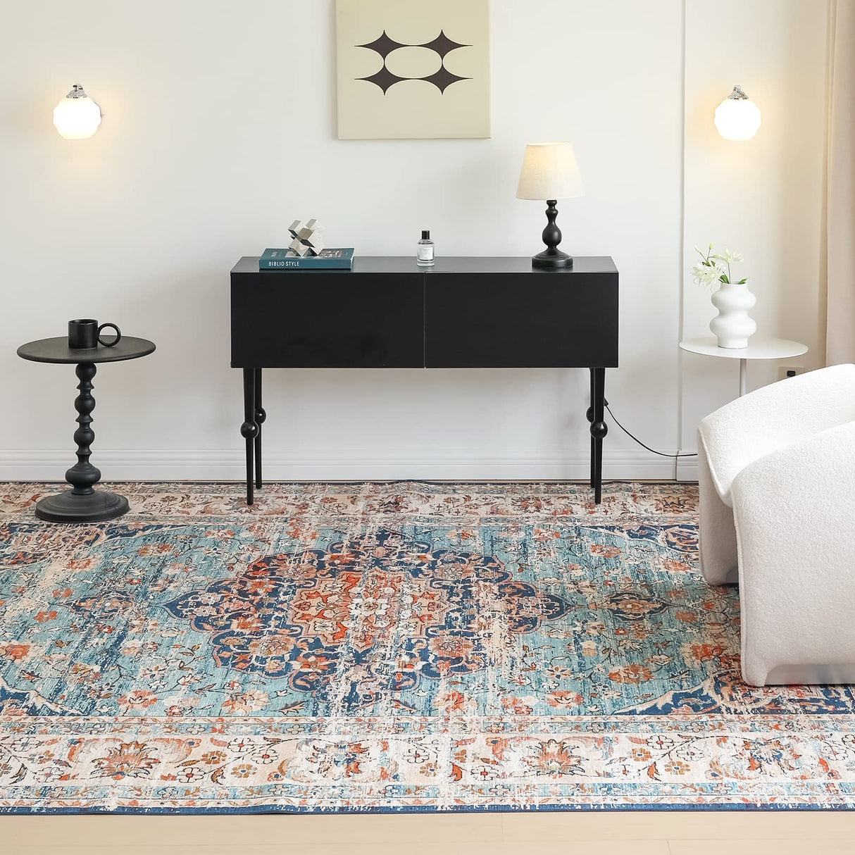 Washable Rug, 5'x7' Stain Resistant Washable Rug, Machine Washable Rug with Non-Slip