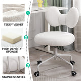 Armless Desk Chair with Wheels - Adjustable Swivel Office Chair