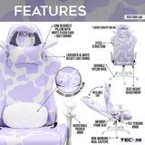 Gaming Chair - Lavender Purple Cow Print - Ergonomic Office Chair with Memory Foam