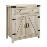 Cass Modern Farmhouse Double Barn Door Accent Cabinet, 30 Inch, White Oak