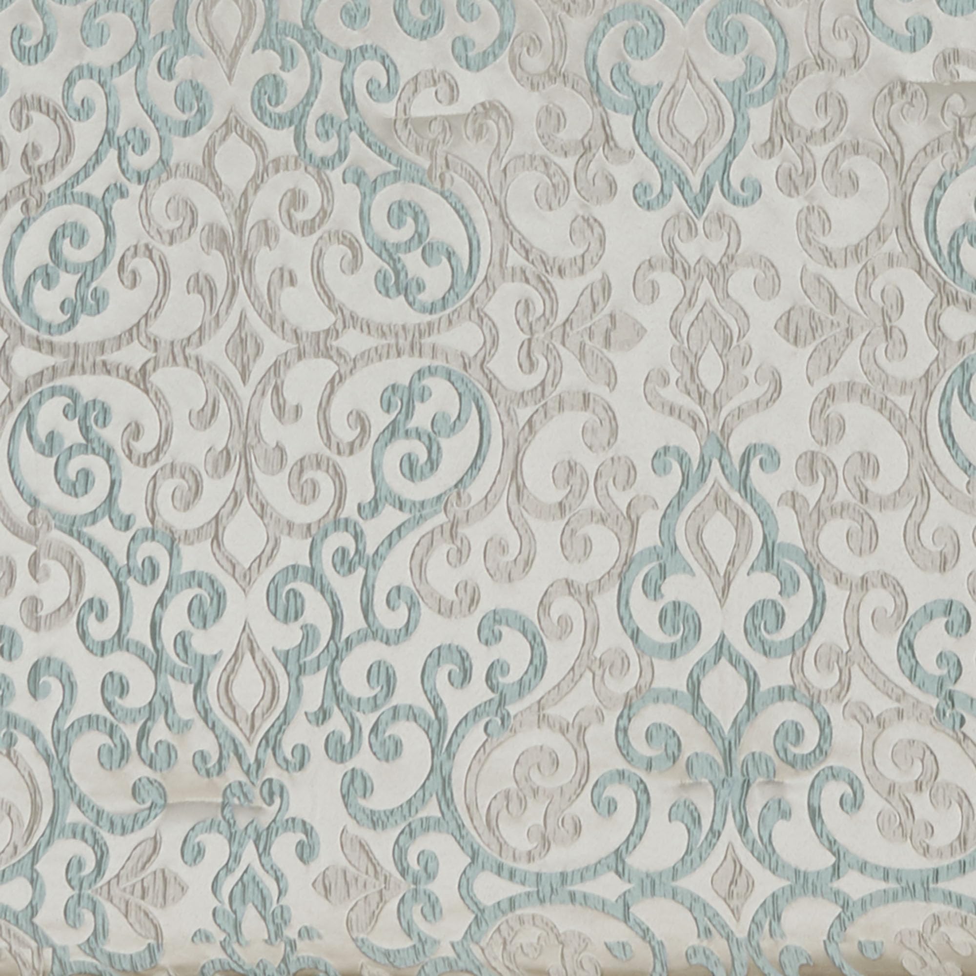 Avalon 11-Piece Queen Comforter Set - Jacquard Woven Scroll in Oyster Spa Silver Gray