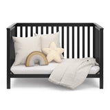 Hillcrest 4-in-1 Convertible Crib (Black) - Converts to Daybed, Toddler Bed