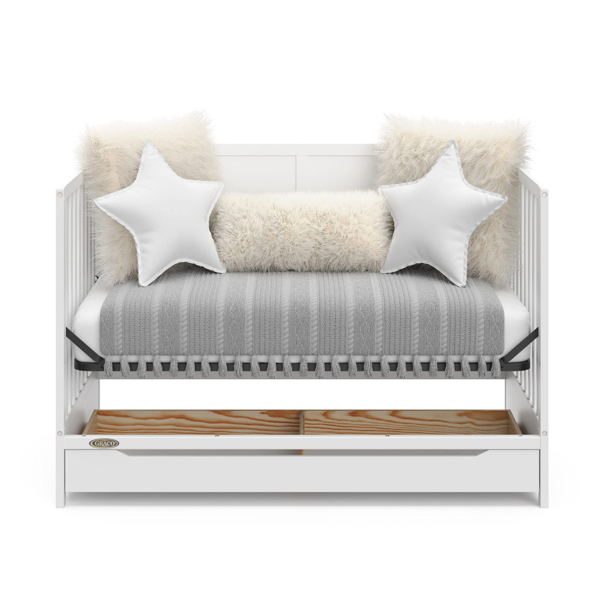 Melrose 5-in-1 Convertible Crib with Drawer (White)